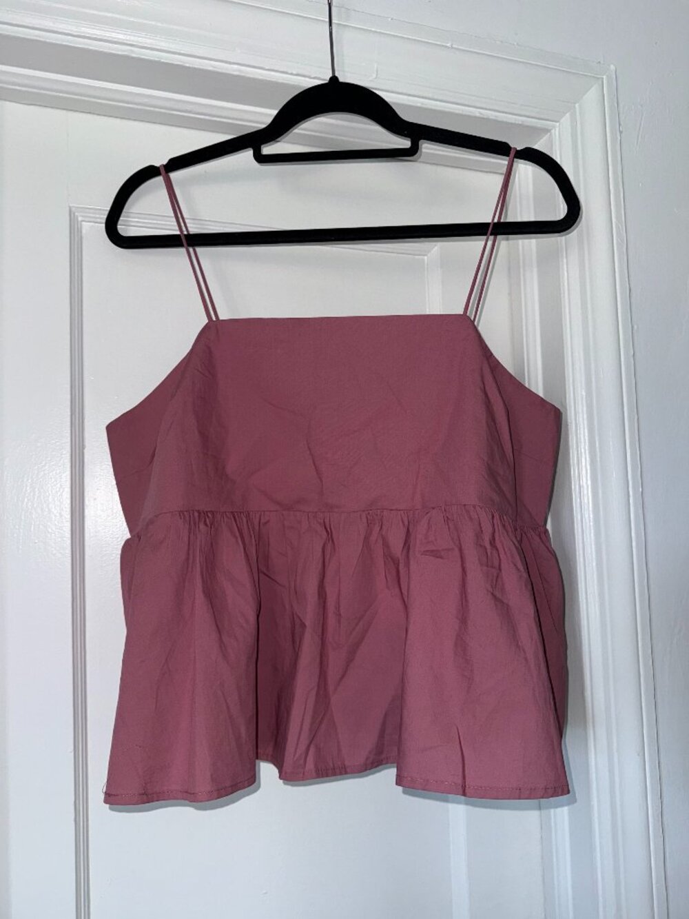 A New Day Mauve Pink Cotton Peplum Cami XL NWT